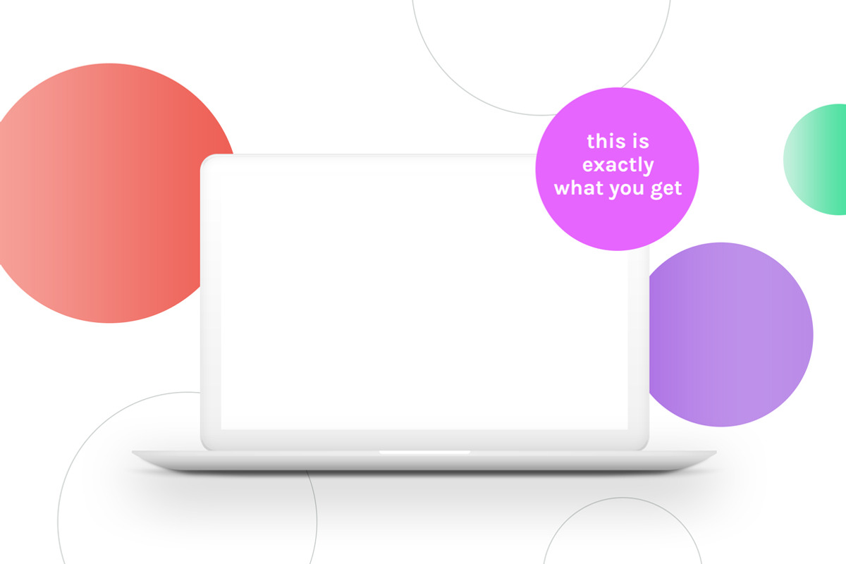MacBook™ Mockup with Circles, a Device Mockup by eppearance (Photo 2 of 5)