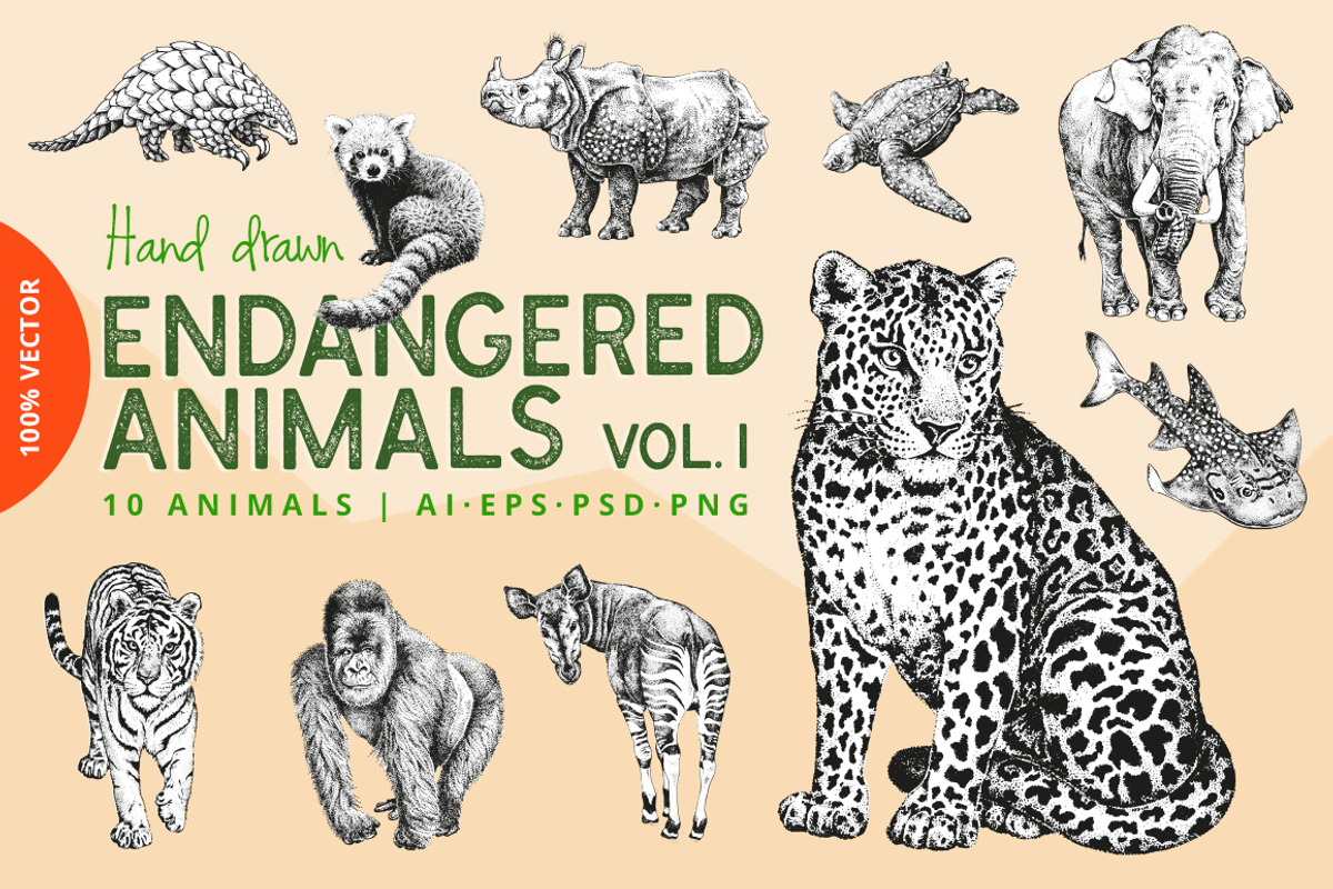 Dotwork Endangered Animals, an Animal Illustration by nordicworker (Photo 1 of 5)