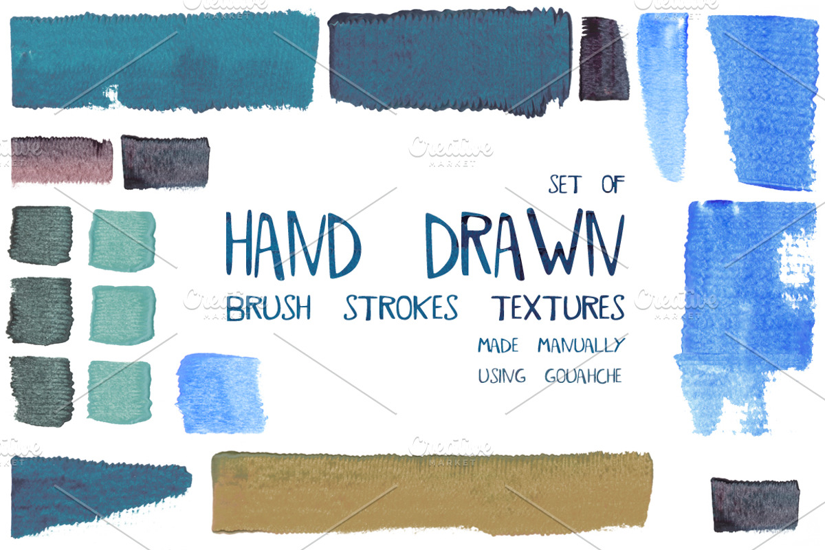 Hand drawn brush stroke textures, a Texture Graphic by Daria Maier (Photo 1 of 10)