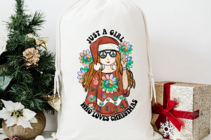 Hippie Girl Christmas Sublimation