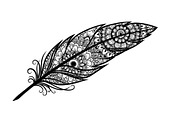 Ornamental Feather SVG Bundle, an Illustration by yasushie (Thumbnail 15 of 31)