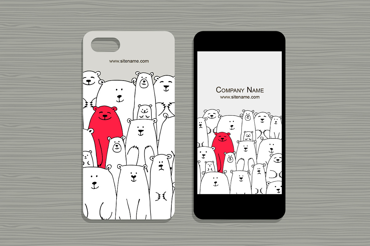 Card templates with white bears, a Card Template by Kudryashka (Photo 4 of 14)