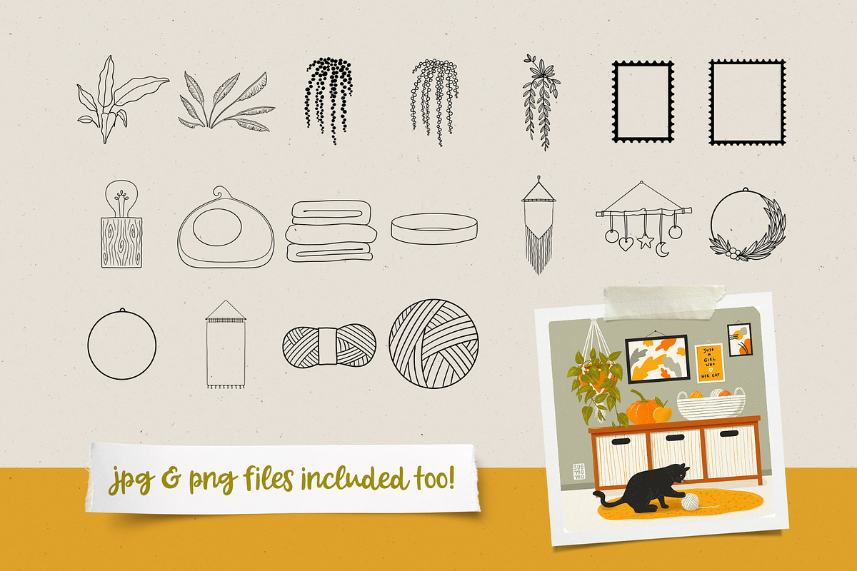 Cozy Days Stamp Set for Procreate, a Brush Add-On by PrettyLittlePigs (Photo 6 of 10)