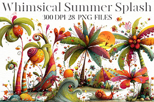 Whimsical Summer splash Clipart, an Illustration by Designworld
