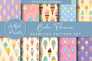 Ice Cream Cones Seamless Pattern, a Pattern Graphic by Artful Prints