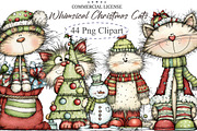 Whimsical Funny Christmas Cats Clipa, an Illustration by designcity5 (Thumbnail 1 of 5)