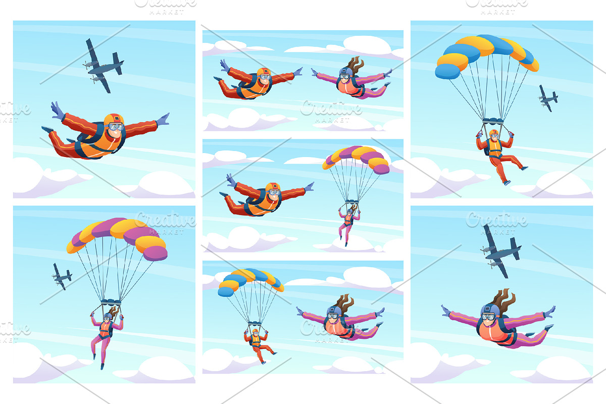 Skydiving Collection, a Person Illustration by YG Studio (Photo 2 of 3)