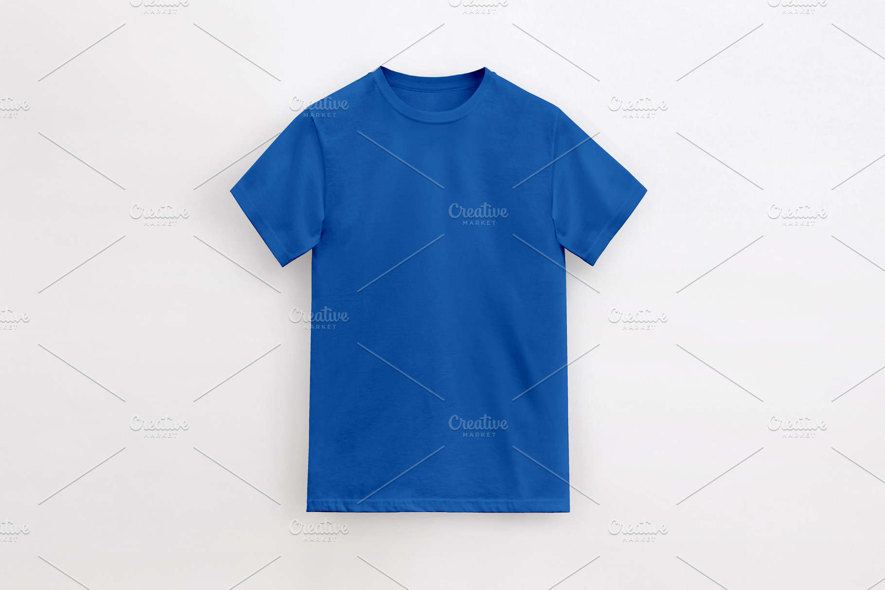 round neck basic royal blue t-shirt, a Photo by UN-BRANDED
