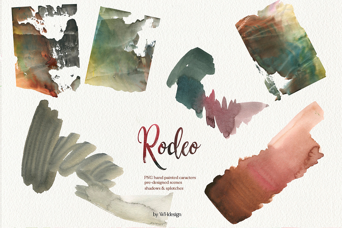 Rodeo Cowboys Watercolor Clipart, a Person Illustration by whiteheartdesign (Photo 11 of 11)