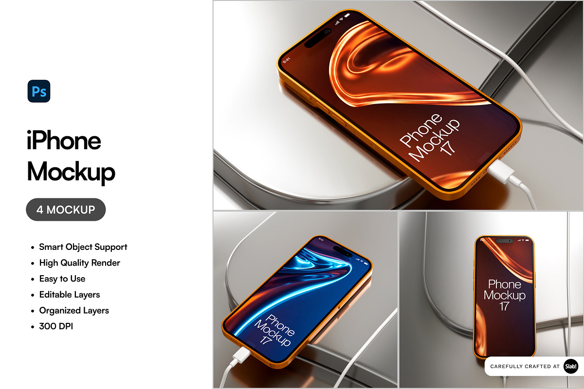 iPhone Mockup, an iPhone Mockup by SLAB! Design (Photo 1 of 6)