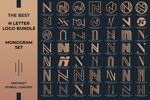 Letter N Logo Bundle NN Monogram Set