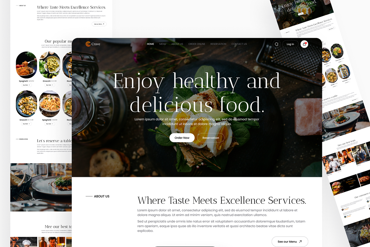 Crave: Food Website Uikit for Figma, an UI Kit Template by Fluttertop (Photo 5 of 8)