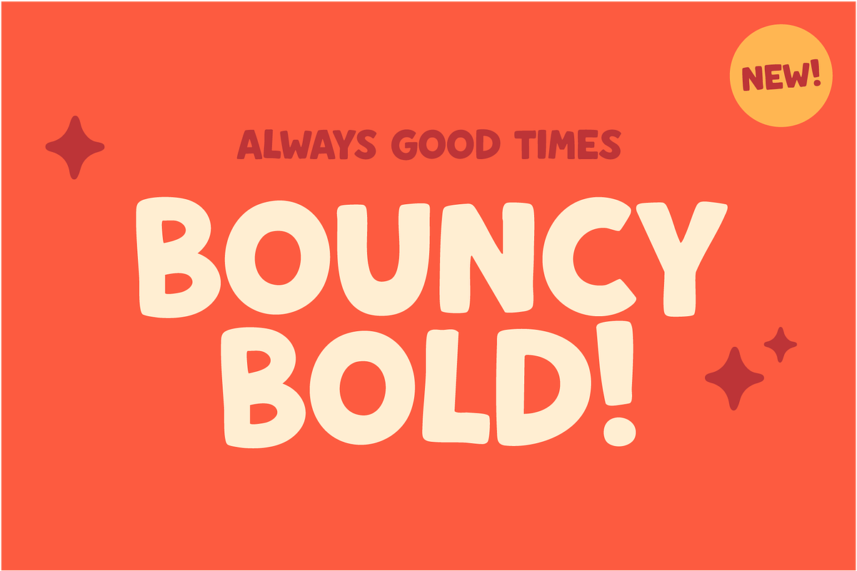 Bouncy Bold: The Playful & Bold Font, a Sans Serif Font by Good Times Type (Photo 1 of 4)