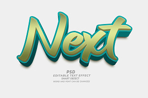 Next PSD 3D Editable Text Effect