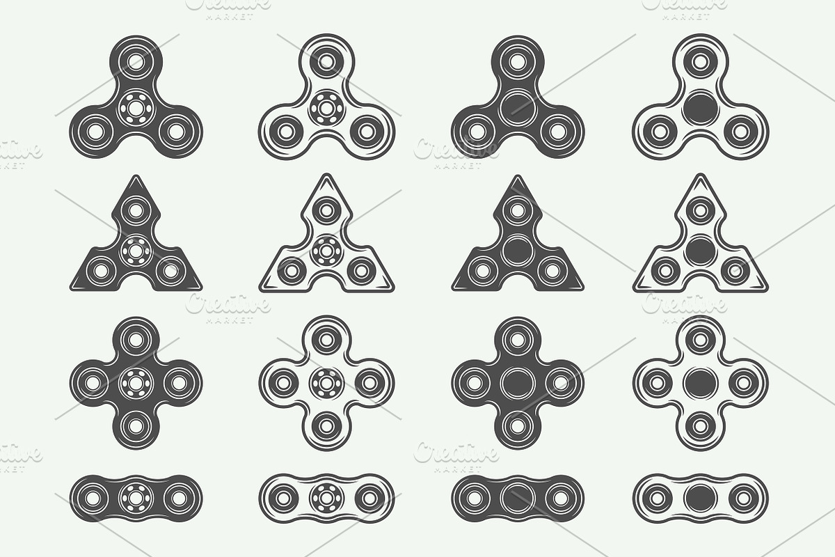 Set of Fidget Spinners Emblems, a Branding & Logo Template by AkimD (Photo 5 of 5)