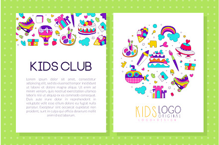 Kids club card template. Education, an Object Graphic by TopVectors
