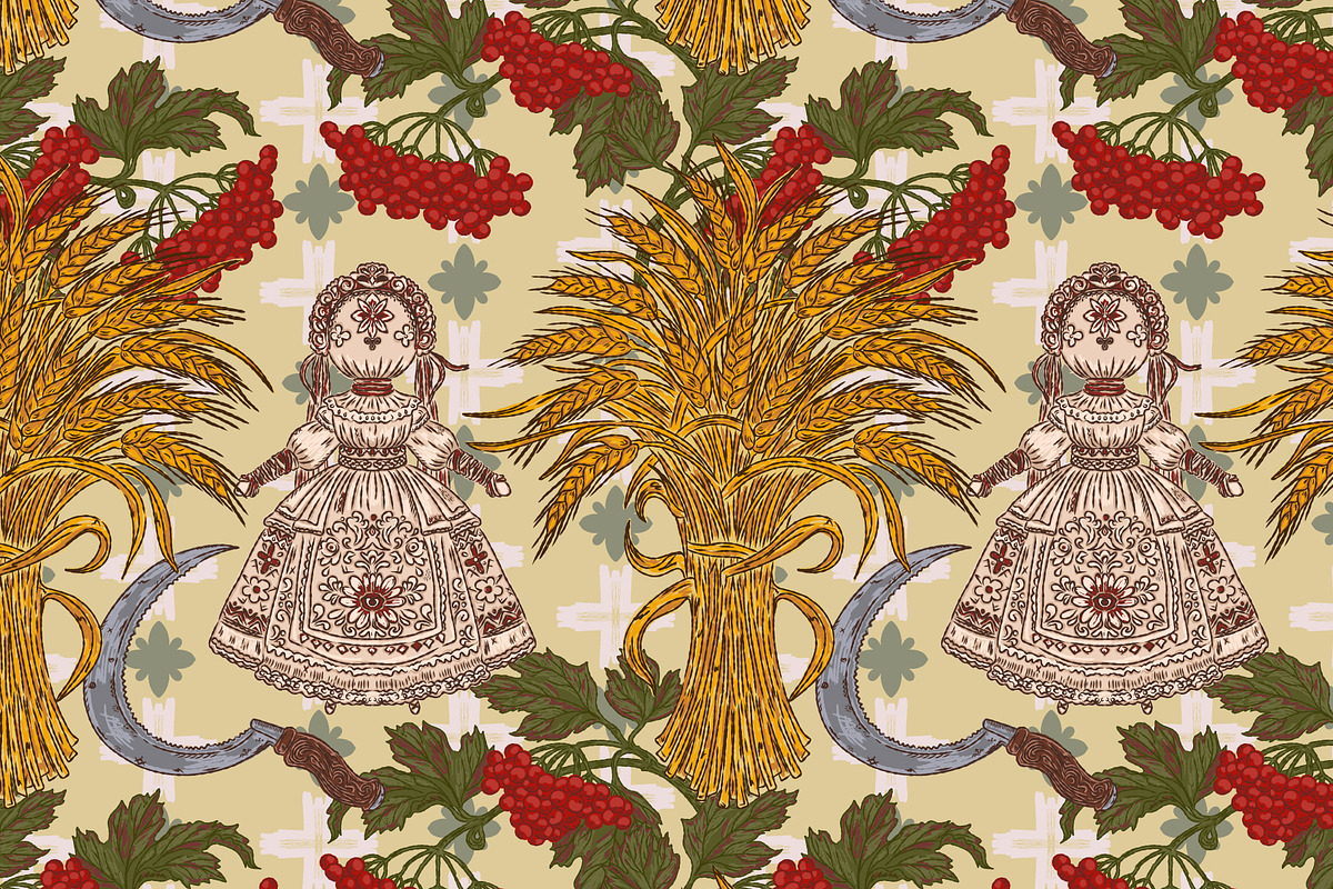 Slavic Harvest Folk Doll, a Pattern Graphic by NayaChu (Photo 6 of 6)