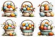 Easter Eggs Basket Clipart Png, an Illustration by Craft Nest (Thumbnail 3 of 11)