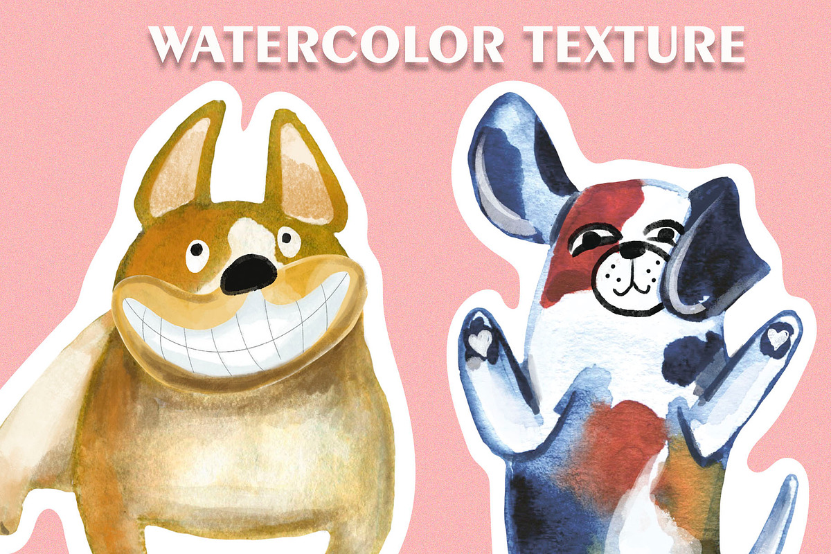 Watercolor cute dogs sticker pack, an Object Graphic by NataLyaroArt (Photo 4 of 9)