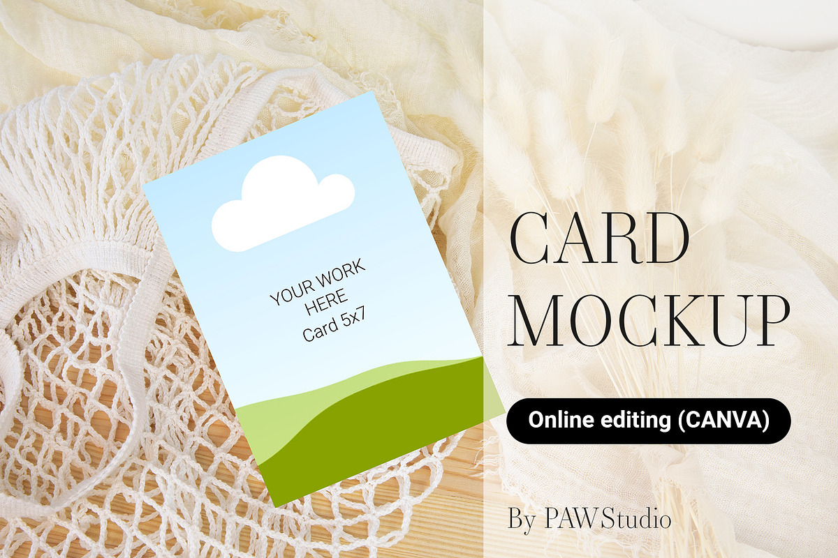 Card Mockup 5x7 Online Edit Canva, a Product Mockup by PawMockups 2 (Photo 1 of 8)