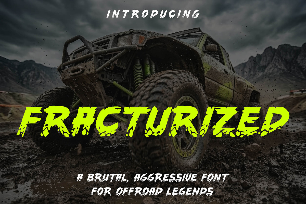 FRACTURIZED display font, a Sans Serif Font by DGIM studio (Photo 1 of 6)