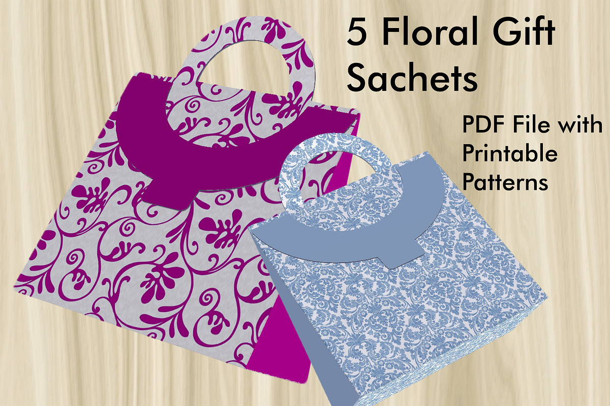 5 Ornamental Gift Sachets - PDF Prin, a Print Template by Kseniya-Omega (Photo 1 of 6)