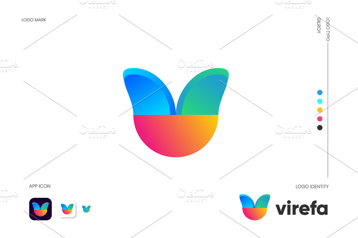 V letter lotus logo, a Branding & Logo Template by Logodesignpond (Photo 2 of 3)