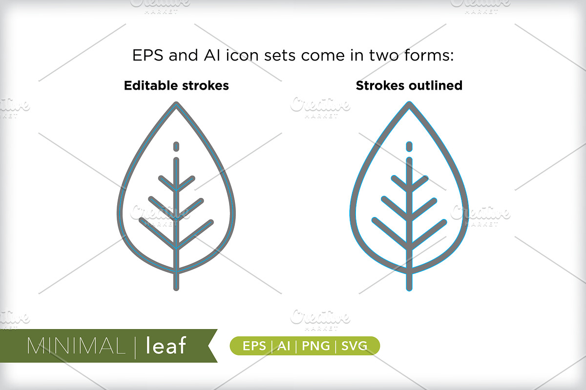 Minimal leaf icons, an Outline Icon by Picture Window (Photo 4 of 5)