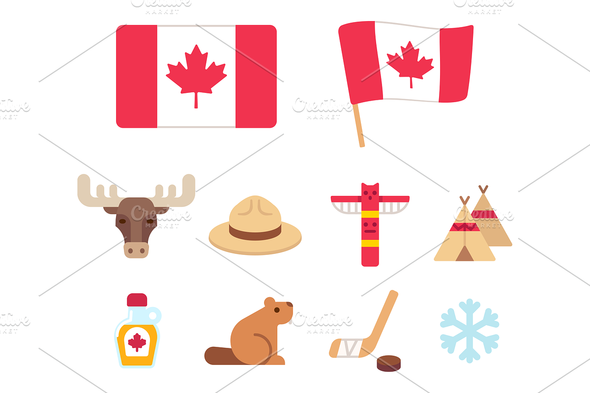 Canada cartoon icons, an Illustration by Irina Mir