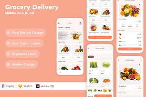 Grocery Delivery Mobile App UI Kit, an UI Kit Template by Betush