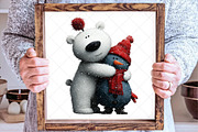 Black Teddy Bear Christmas Clipart, an Illustration by SinaCreation (Thumbnail 5 of 7)