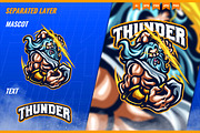 Zeus Thunder God Mascot Esport Logo, a Branding & Logo Template by FNR Graphics (Thumbnail 3 of 5)