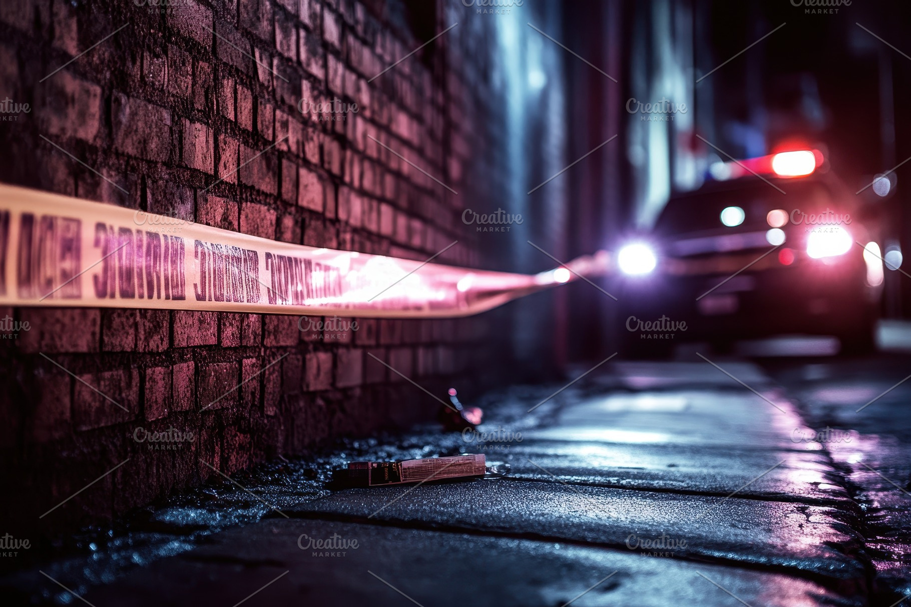 Crime scene tape restricts access, a Photo by Pavel_design