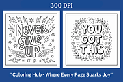 Positive Quotes Coloring Pages, a Decorative Illustration by Coco Bloom (Thumbnail 4 of 4)