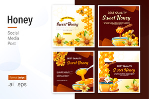 Honey Social Media Post Design