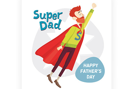 Super Dad. Vector illustration. 