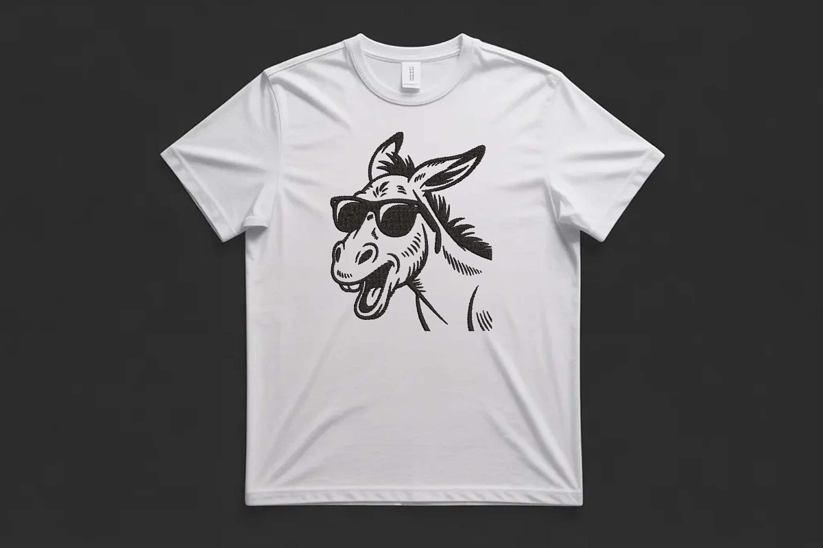 Funny Donkey with Glasses Embroidery, an Illustration by Purpose Ekbal (Photo 3 of 3)