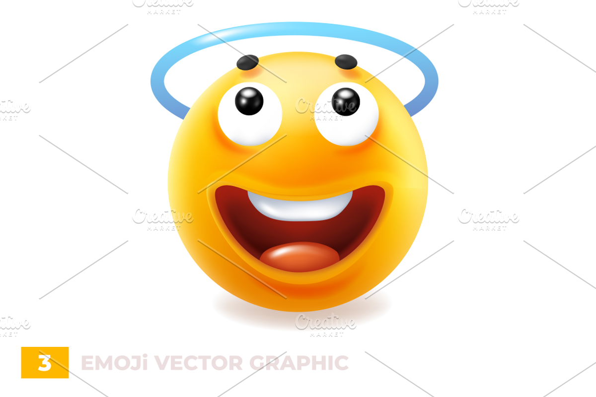 3D Emotional Emoji | Vector Set, an Object Graphic by wowomnom (Photo 2 of 3)