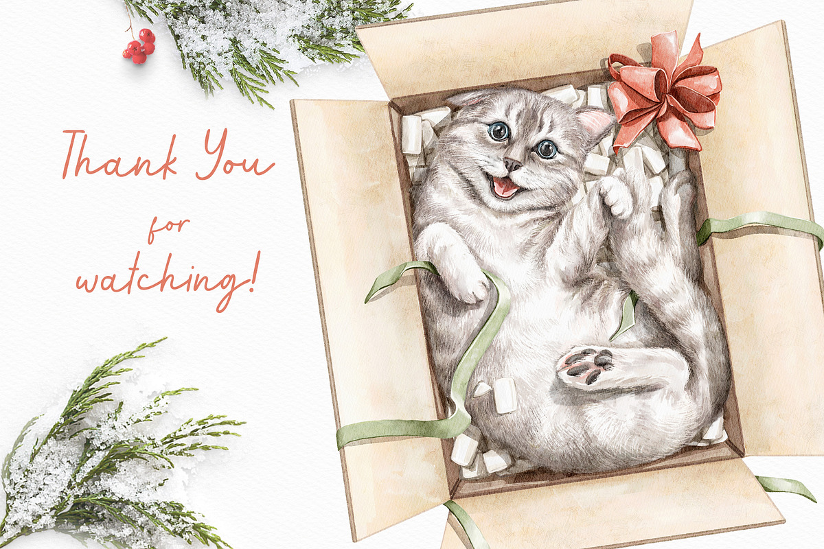 Christmas cats, an Animal Illustration by Mimomy (Photo 9 of 9)