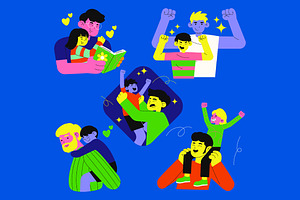 Blue Father Day Illustration, a Person Illustration by graphicook