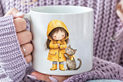Little Girl & Cat Clipart, an Illustration by Rose Art (Thumbnail 5 of 7)