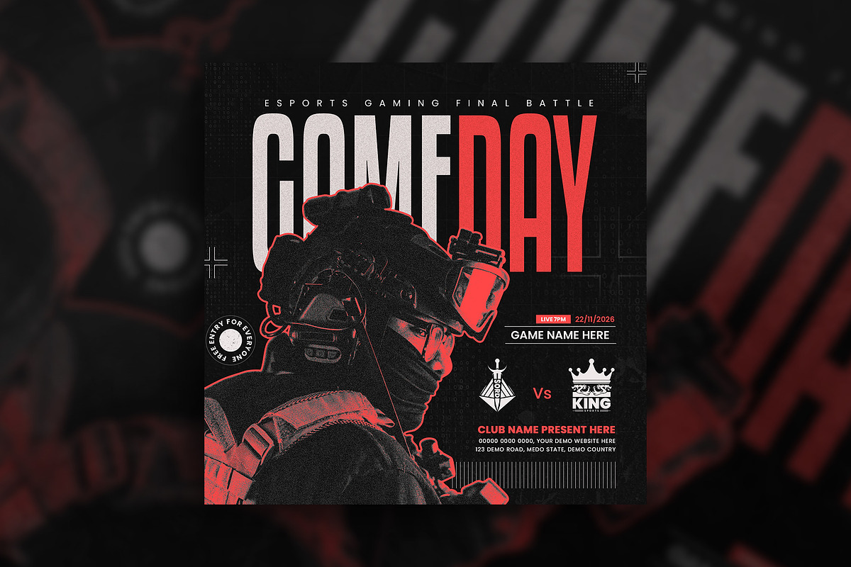 Esports Social media template design, a Social Media Template by Tanmoy Topu (Photo 5 of 7)