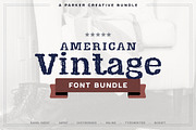 American Vintage Font Bundle, a Sans Serif Font by Parker Creative (Thumbnail 1 of 11)