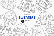 Hand Drawn Sweaters Clipart, a Seasonal Illustration by Victoruler (Thumbnail 1 of 5)