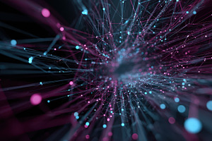 Abstract Network Digital Data Flow P, a Photo by Pixeness Studio