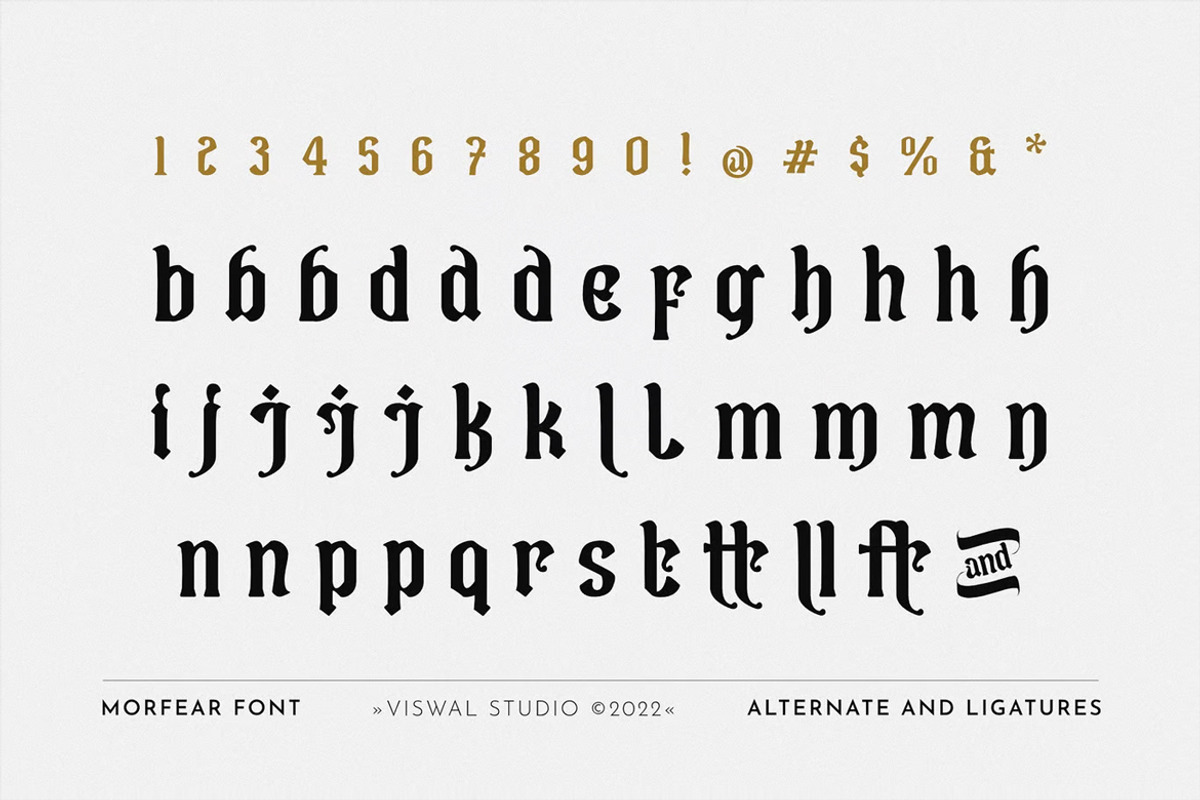 Morfear - Vintage Font, a Blackletter Font by Viswal Studio (Photo 3 of 6)