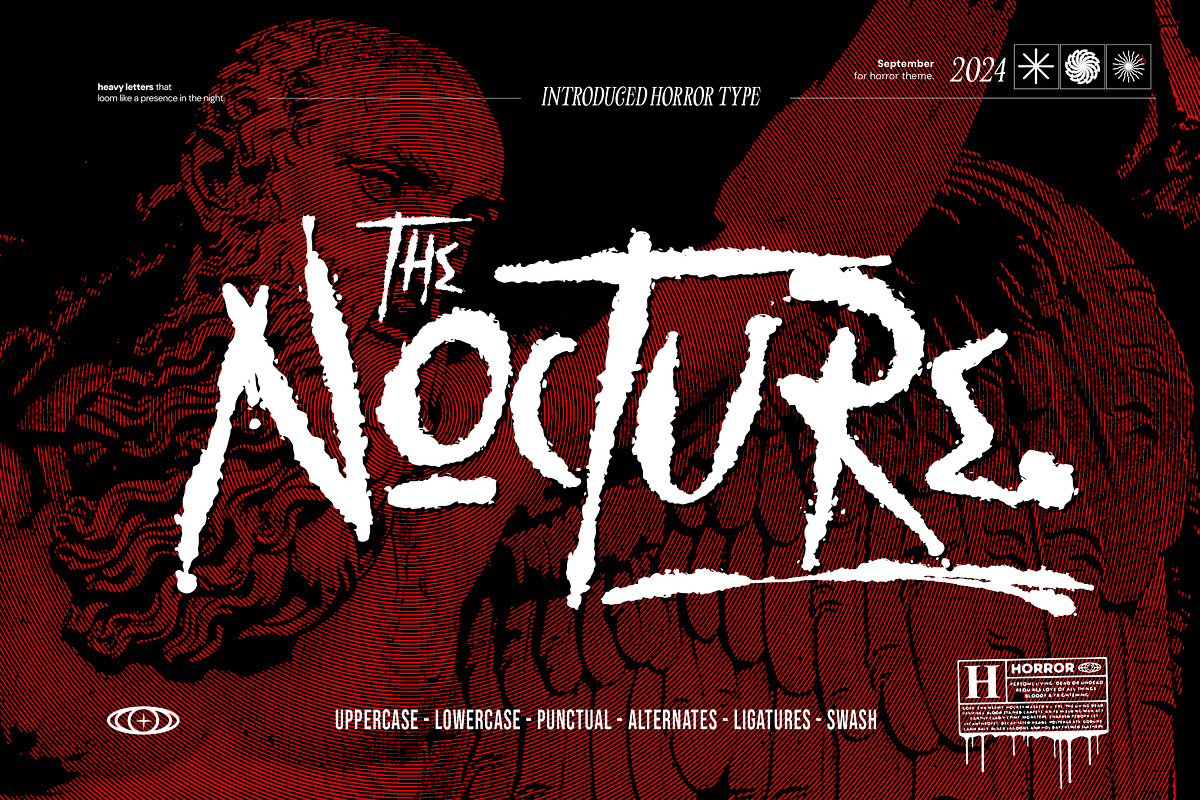 Nocture, a Symbol Font by Fortunes Co (Photo 1 of 12)