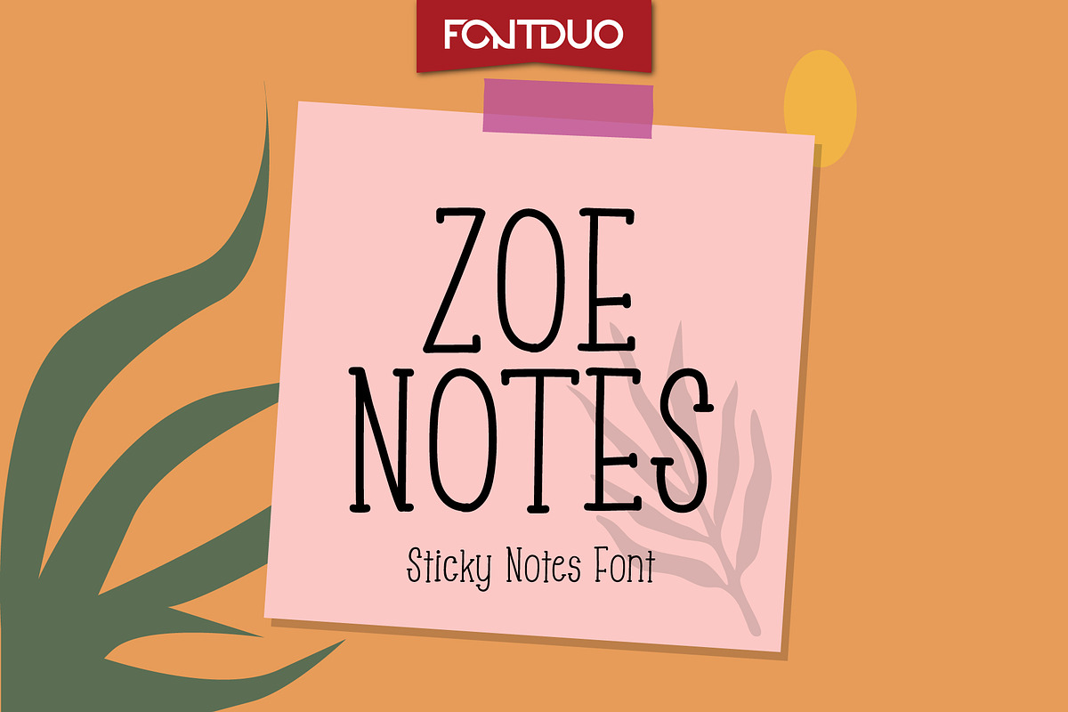 Zoe Sticky Notes Font, a Script Font by FontDuo (Photo 1 of 6)