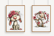 Whimsical Floral Bunny Clipart, an Illustration by Libby Wishes (Thumbnail 4 of 4)