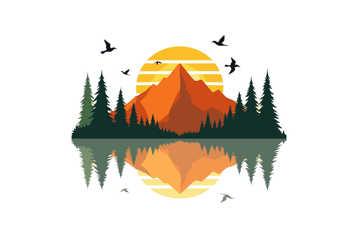 Sunset Adventure Camping Badge Set, an Object Graphic by Designs_River (Photo 4 of 13)